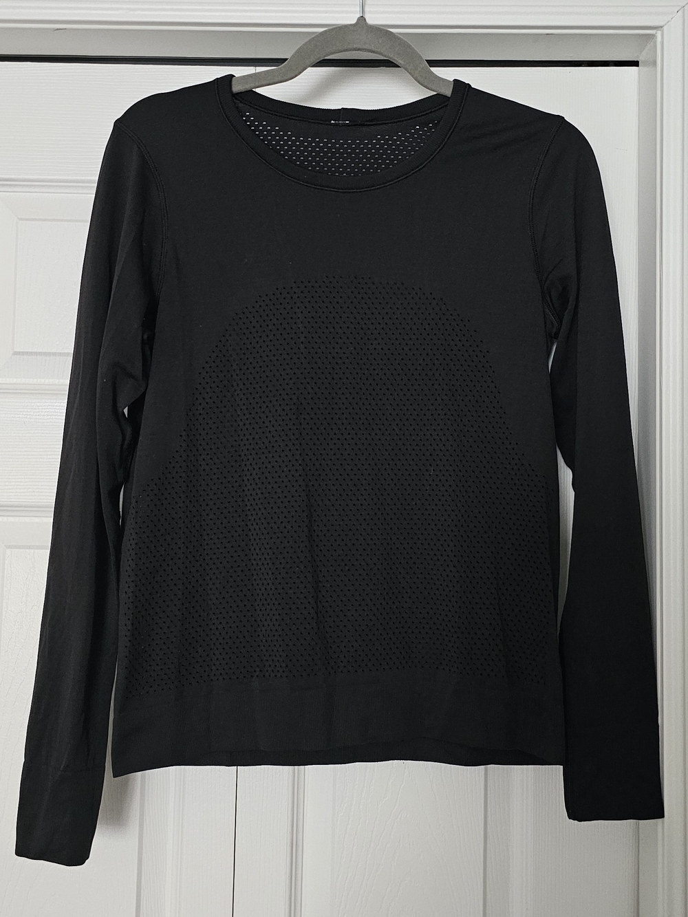 lululemon athletica Black Perforated Long-Sleeve Tee